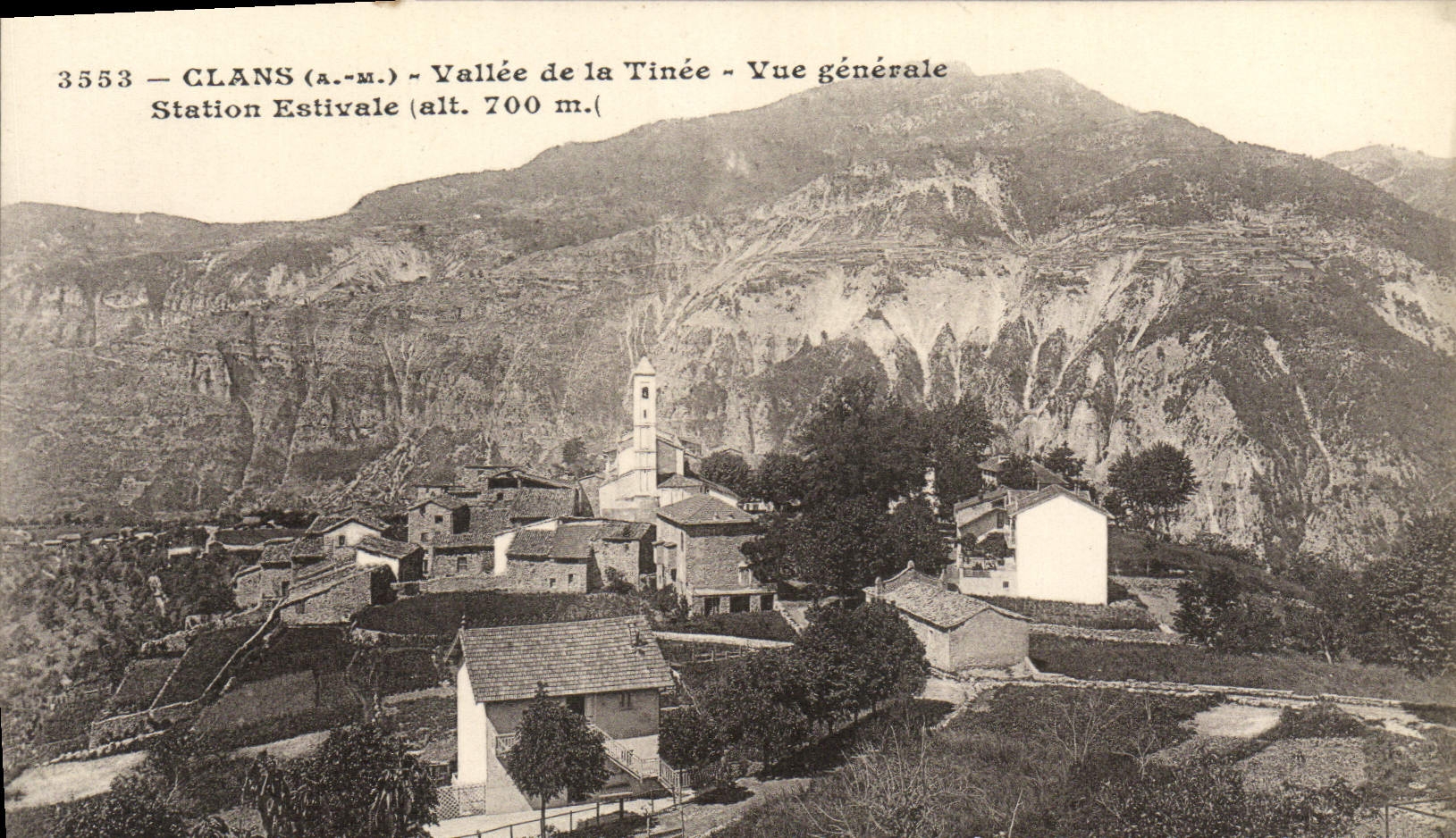 VINTAGE POSTCARD Clans Valley of Tinee View Estival Station