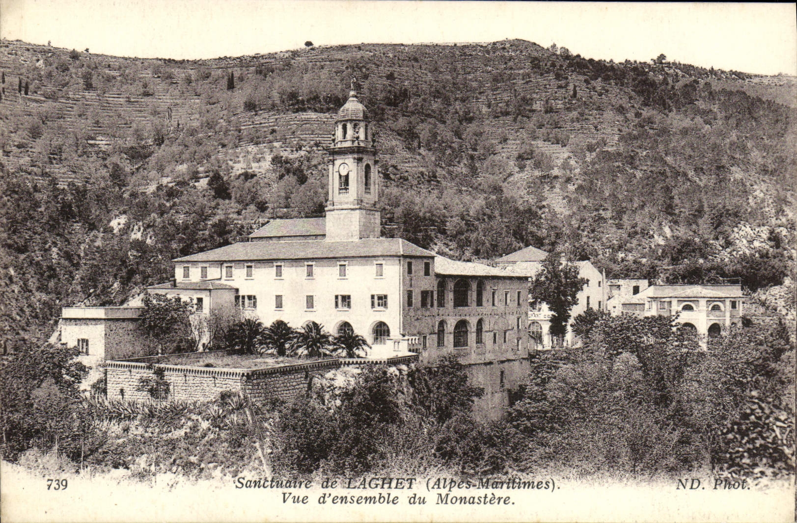 VINTAGE POSTCARD Sanctuary of Laghet Overall picture of the Monastery