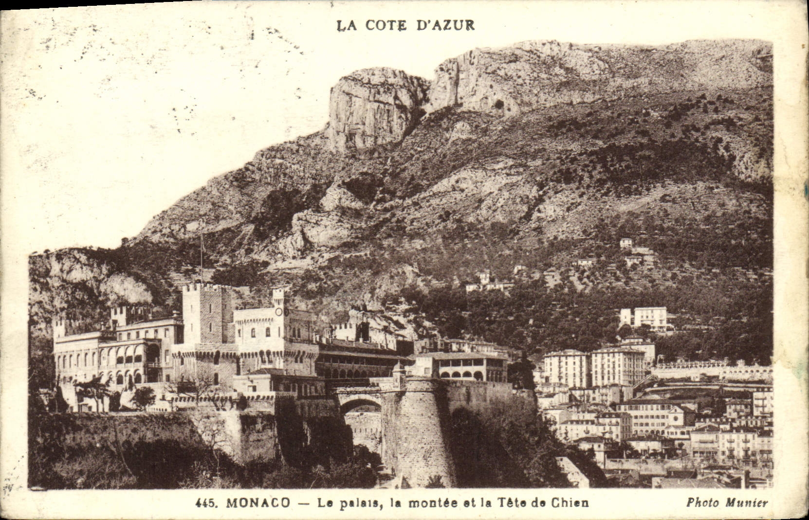 VINTAGE POSTCARD Monaco the palsis it assembled and the Head of Dog
