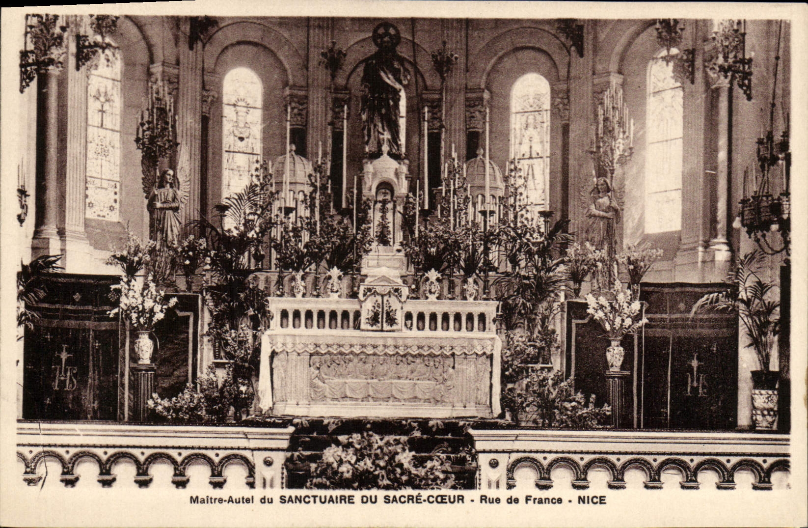 CPA Maitre Autel du Sanctuaire du Sacre Coeur Rue de France Nice