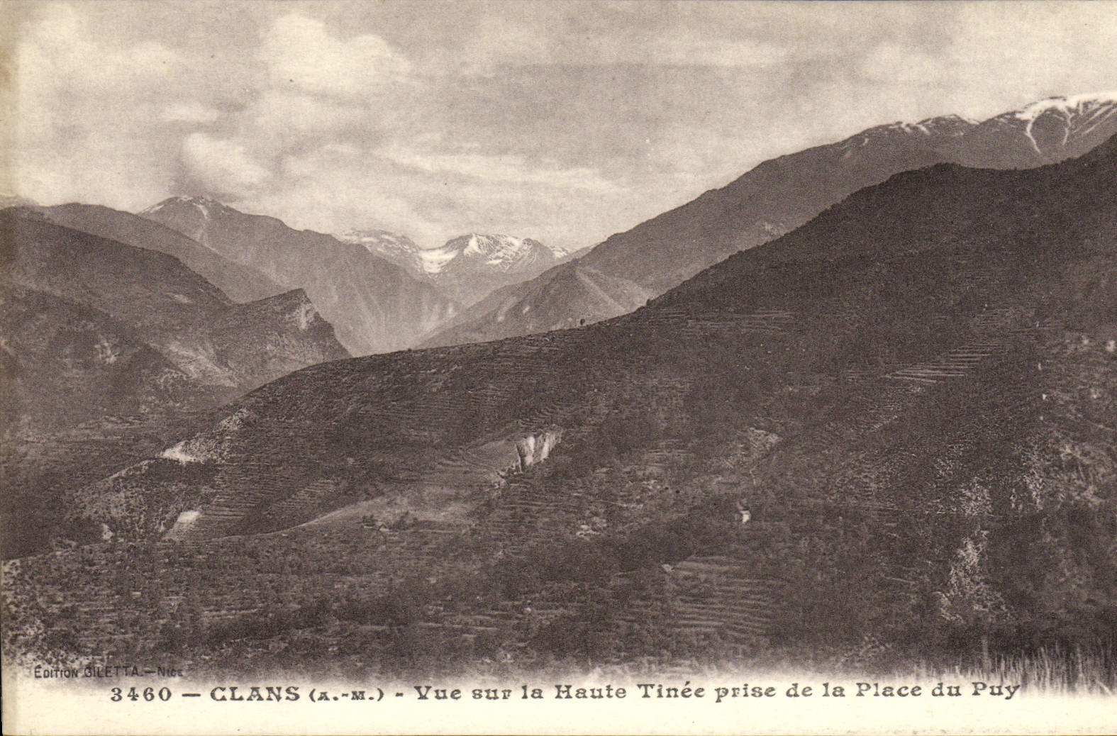 VINTAGE POSTCARD Clans Seen on High Tinee taken of the Place of Puy