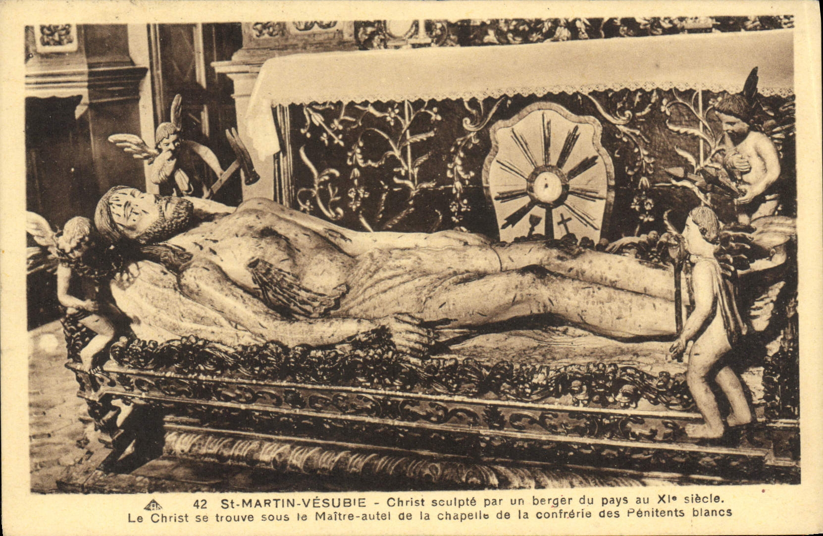 CPA St Martin Vesubie Christ sculpte par un berger du pays