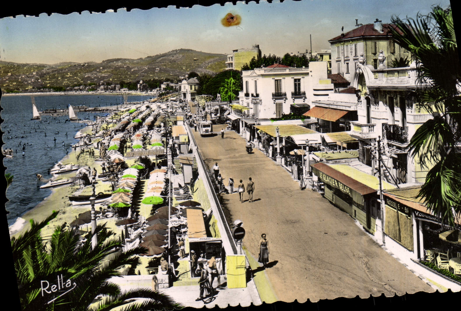 MODERN CARD the Dimension Of Juan Azure Pines the Beach of the large Pine and the walk of President Roosevelt