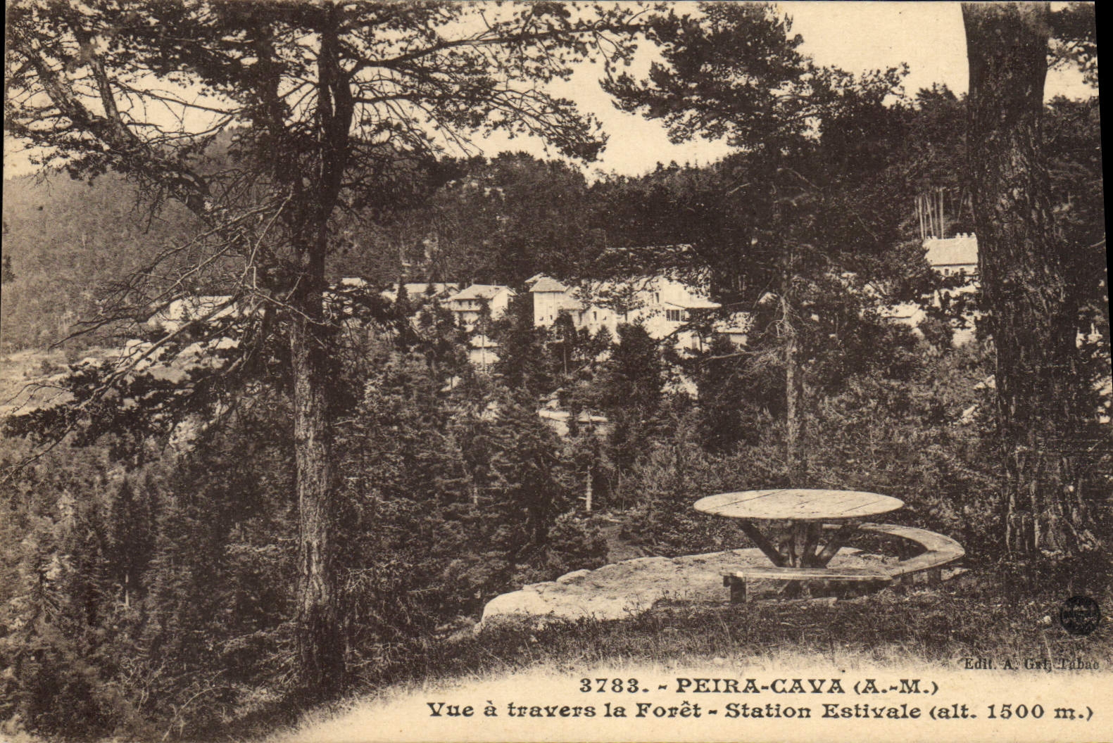 VINTAGE POSTCARD Peira Undermined Seen through the Drill Estival Station