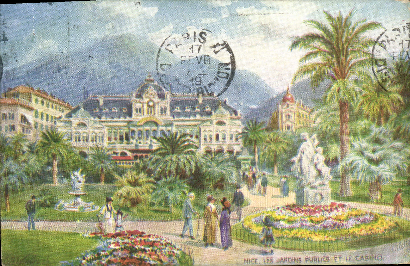 CPA Nice Les Jardins publics et le casino