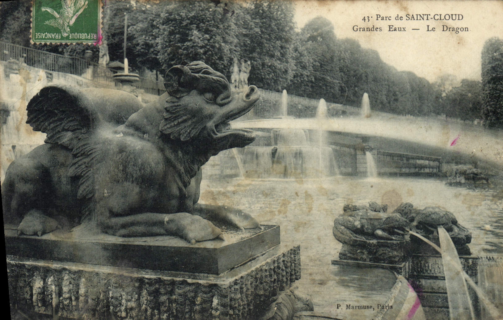Parque de la POSTAL de la VENDIMIA de agua Saint grande de la nube el dragón