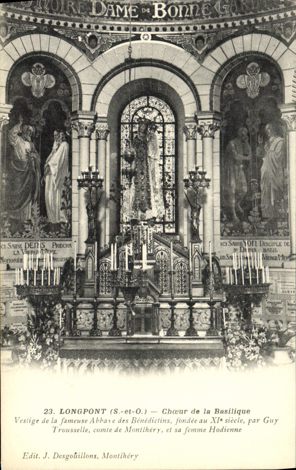 CPA Longpont Choeur de la Basilique 