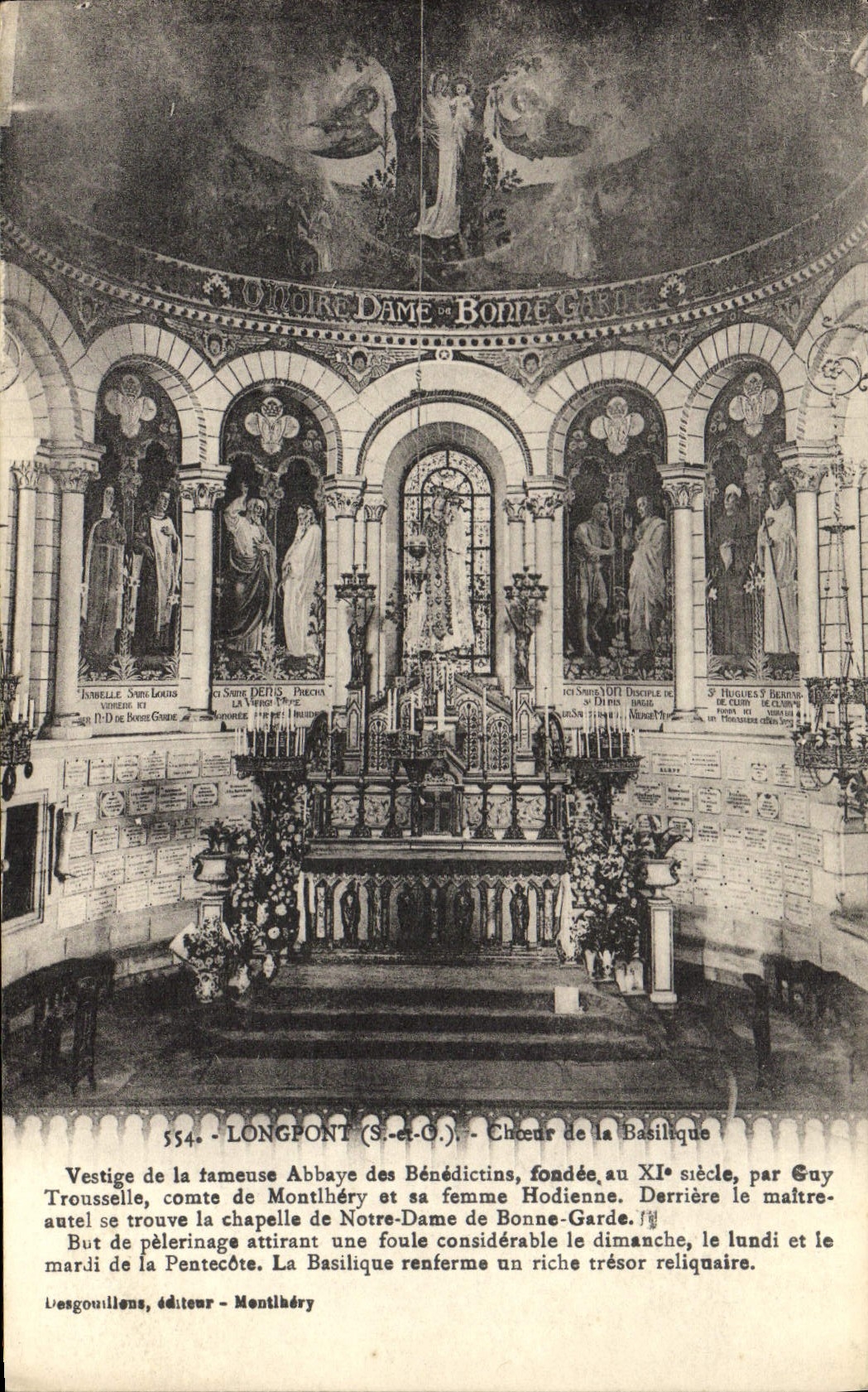 CPA Longpont Choeur de la Basilique 