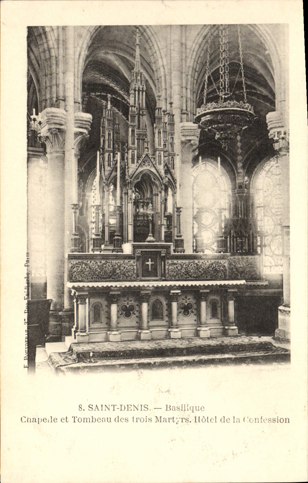 VINTAGE POSTCARD Holy Denis Basilica Vault and Tomb of the three Martyrs Hotel of the Confession