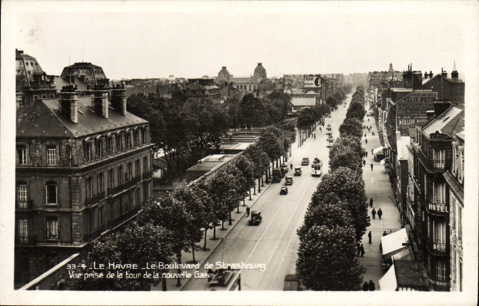 POSTAL MODERNA Le Havre el bulevar de Estrasburgo vista de la torre de la nueva estación