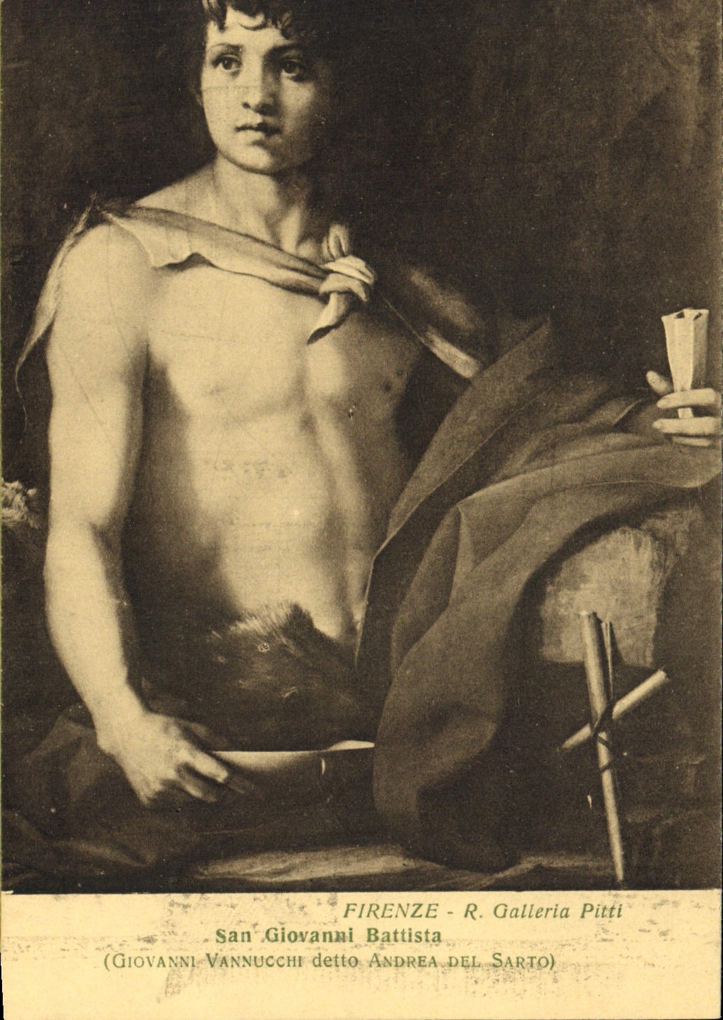 POSTAL Firenze San Juan Battista Vannucchi Detto Andrea Del Sarto de la VENDIMIA