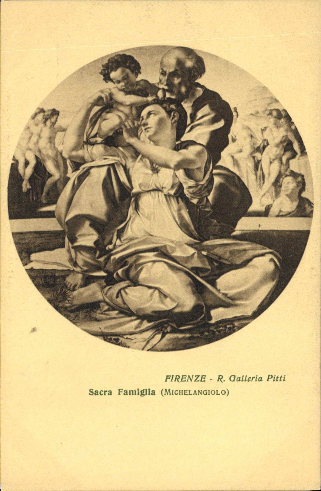 CPA Firenze Sacra Famiglia Michelangiolo Galleria Pitti