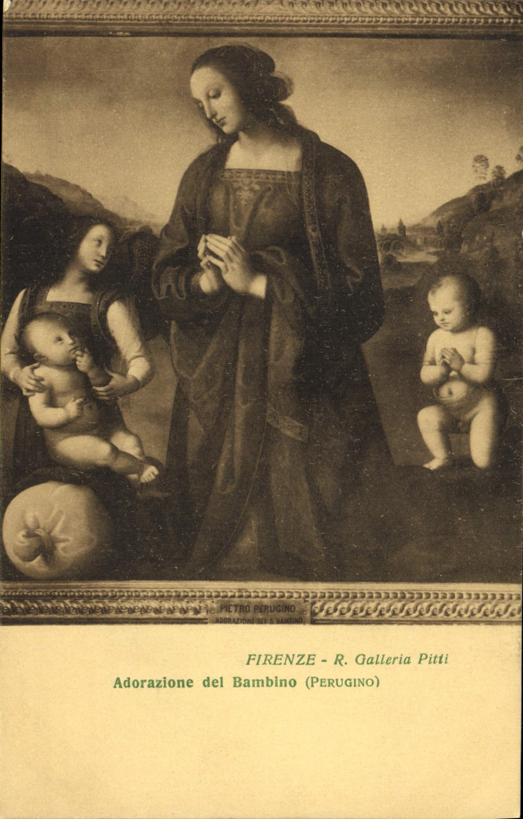 CPA Firenze Adorazione del Bambino Peugino Galleria Pitti