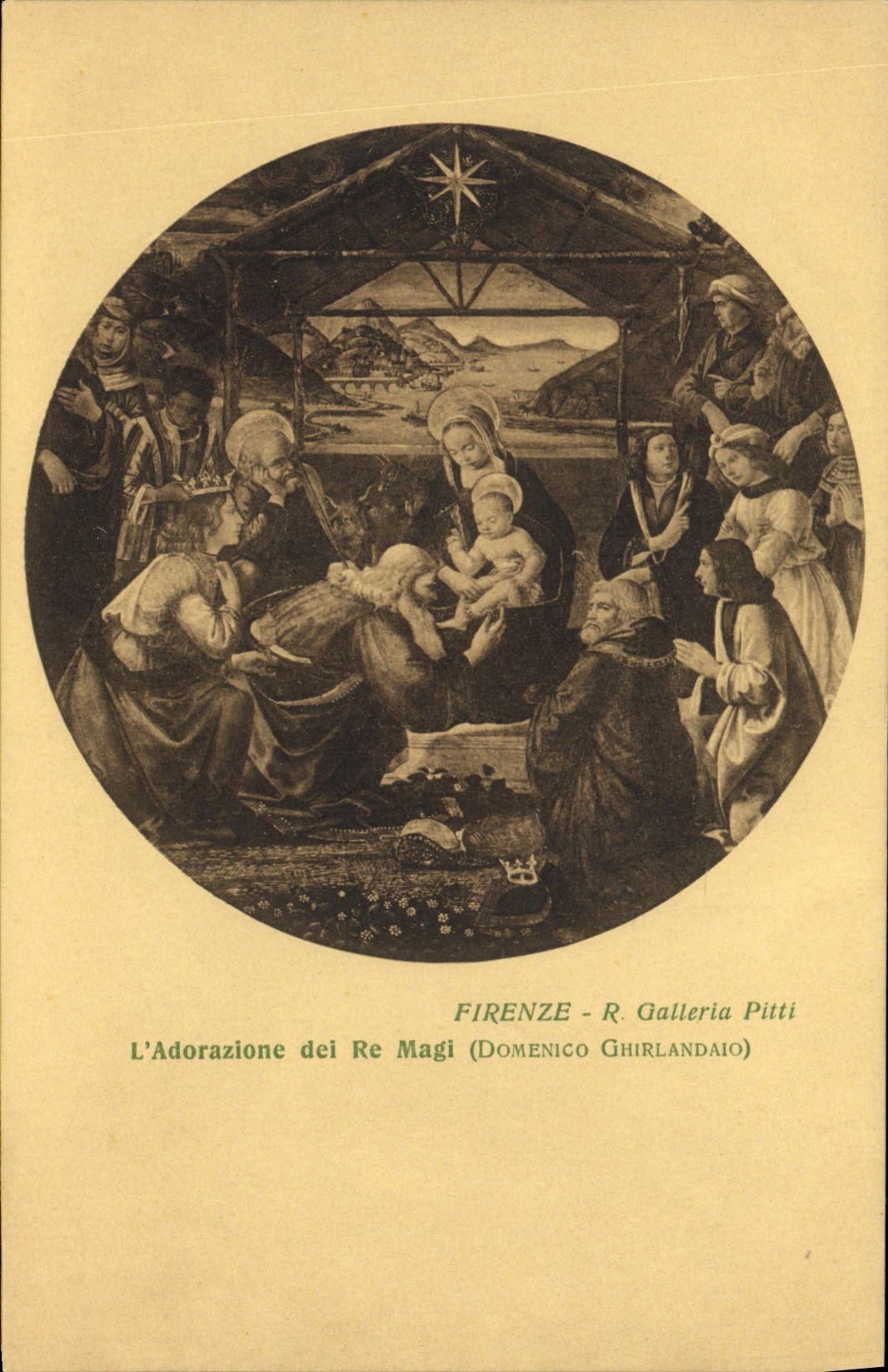 CPA Firenze L'Adorazione del Re Magi Domenico Ghirlandaio Galleria Pitti