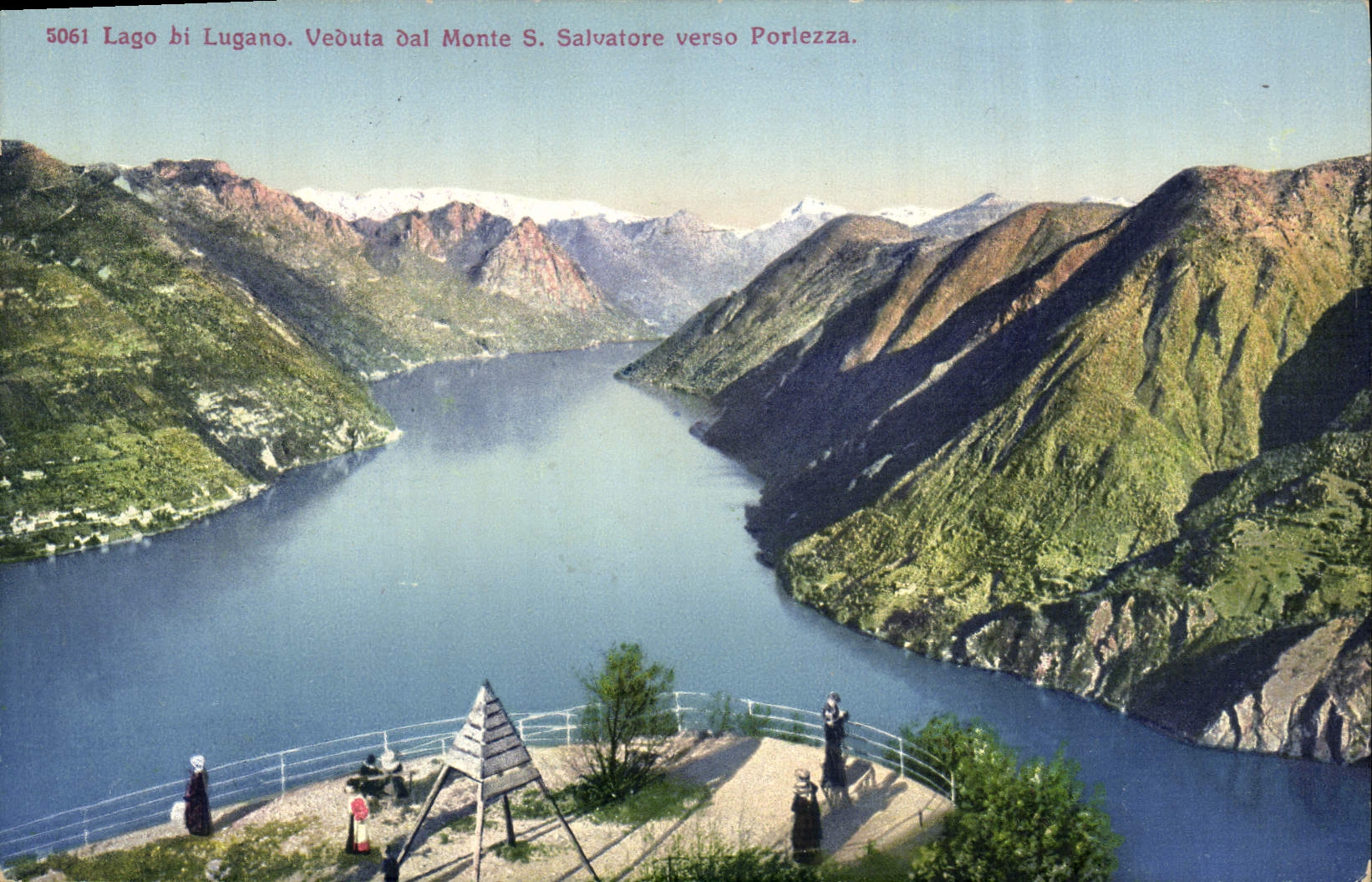 CPA Lago Bi Lugano Veouta Dal Monte S Satvatore Verso Porlezza
