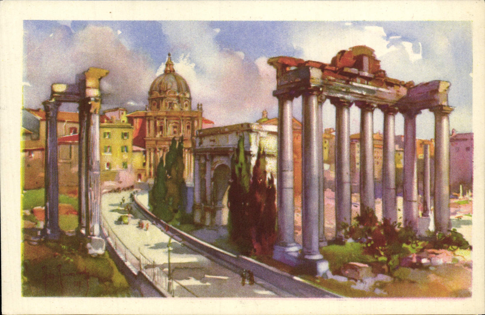 POSTAL Roma Foro Romano Del Campidoglio de la VENDIMIA