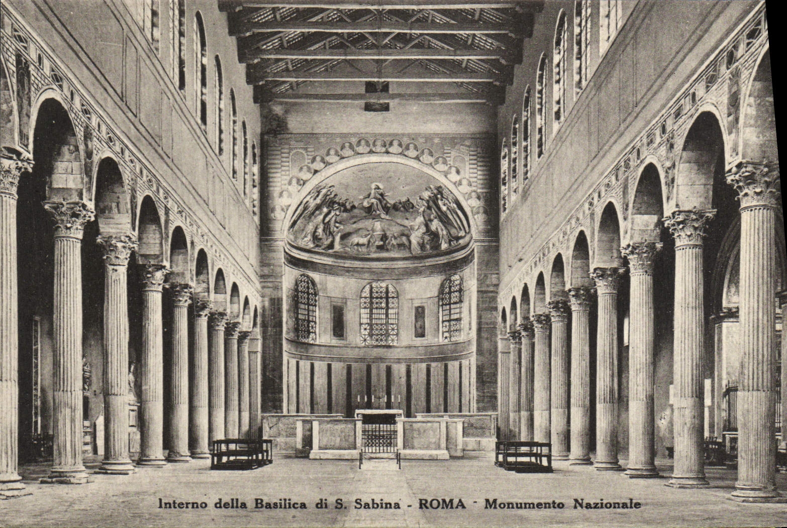 CPA Interno Della Basilica Di S Sabina Roma Monumento Nazionale