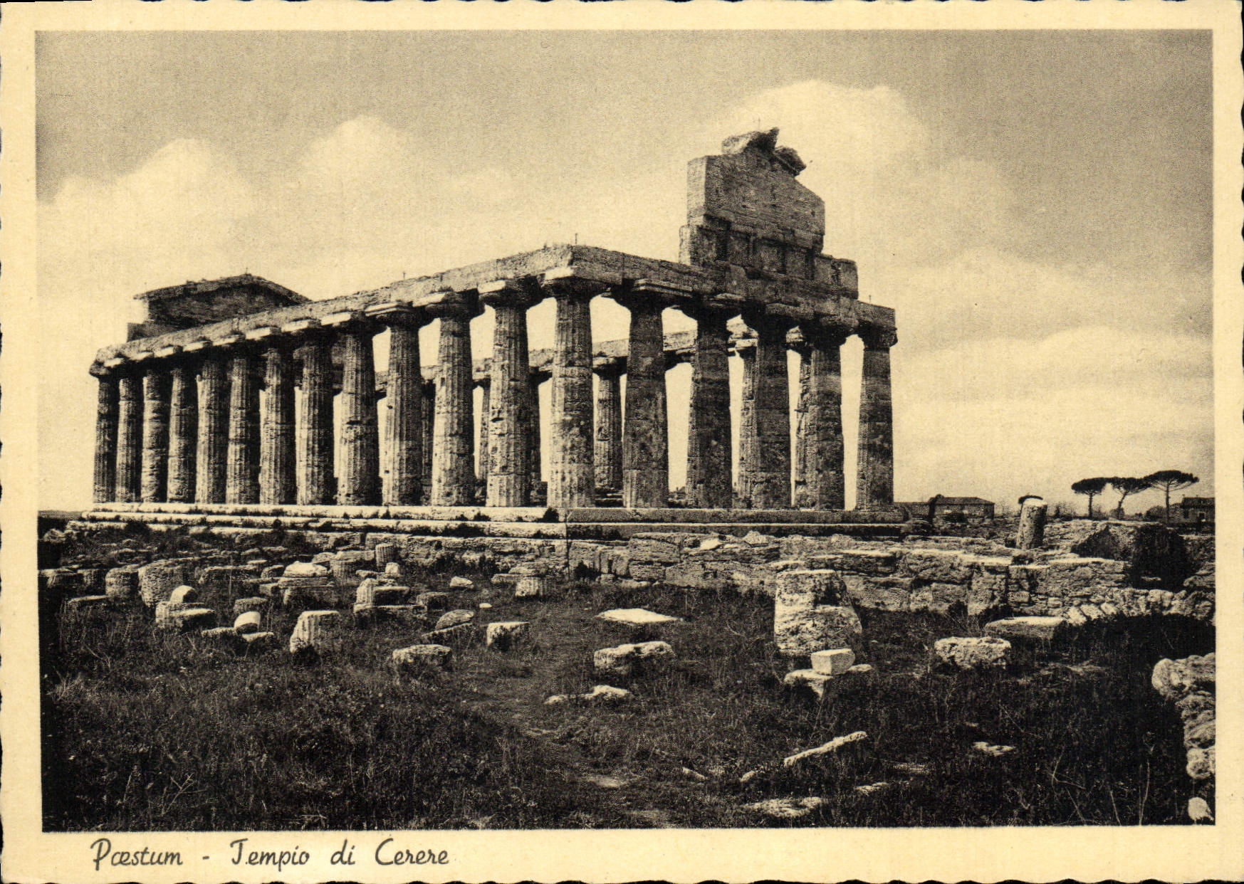 VINTAGE POSTCARD Paestum Tempio Di Cerere