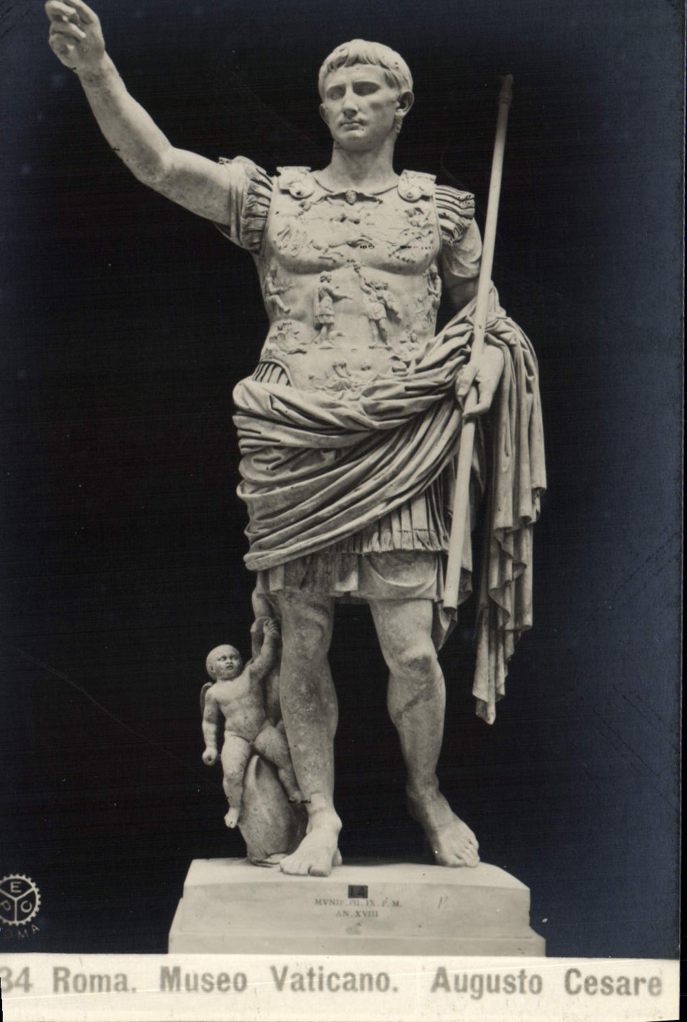 POSTAL Roma Museo Vaticano Augusto César Julio Cesar de la VENDIMIA