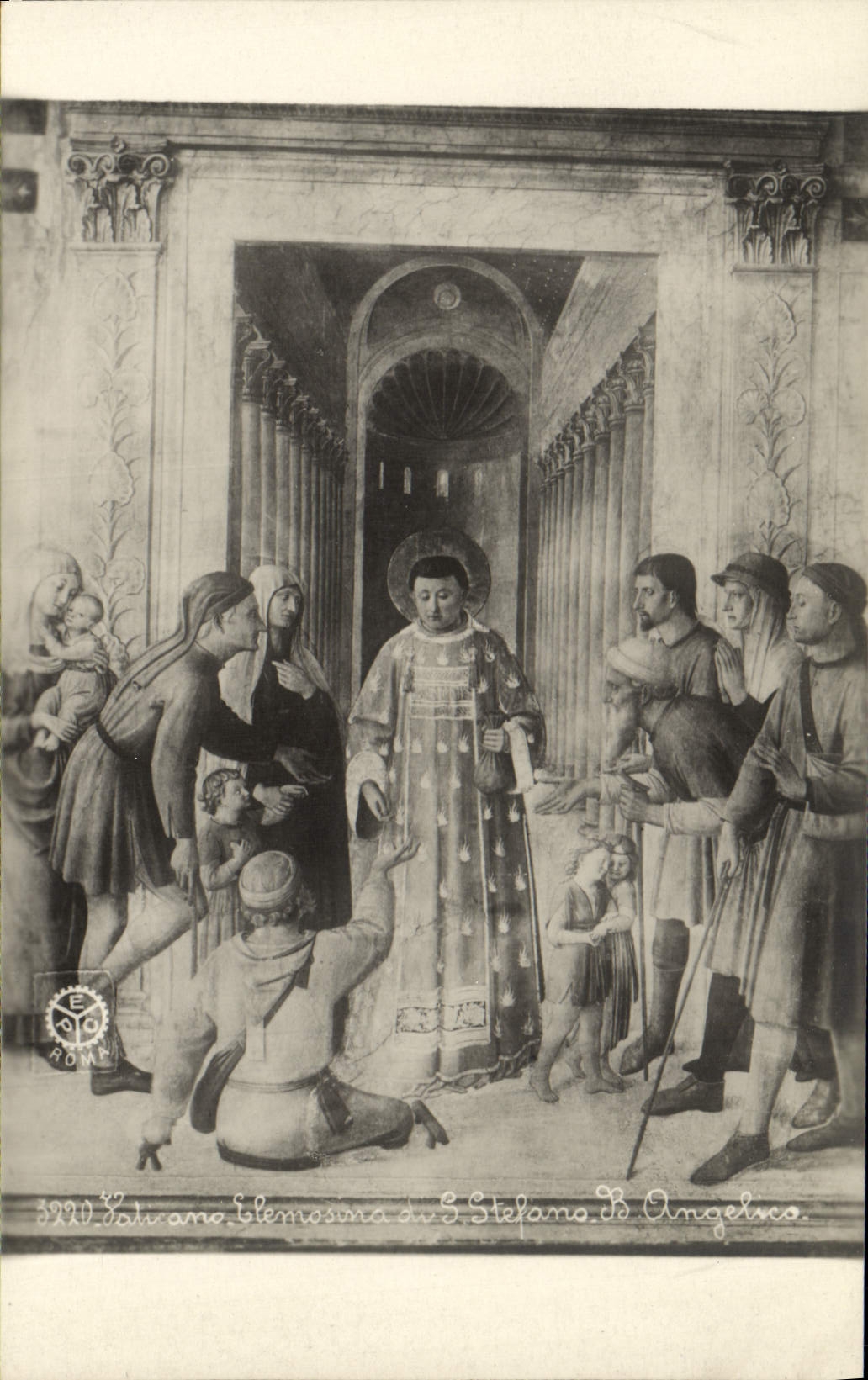 POSTAL Vaticano Elemosina Di S Lorenyo B Angelico de la VENDIMIA