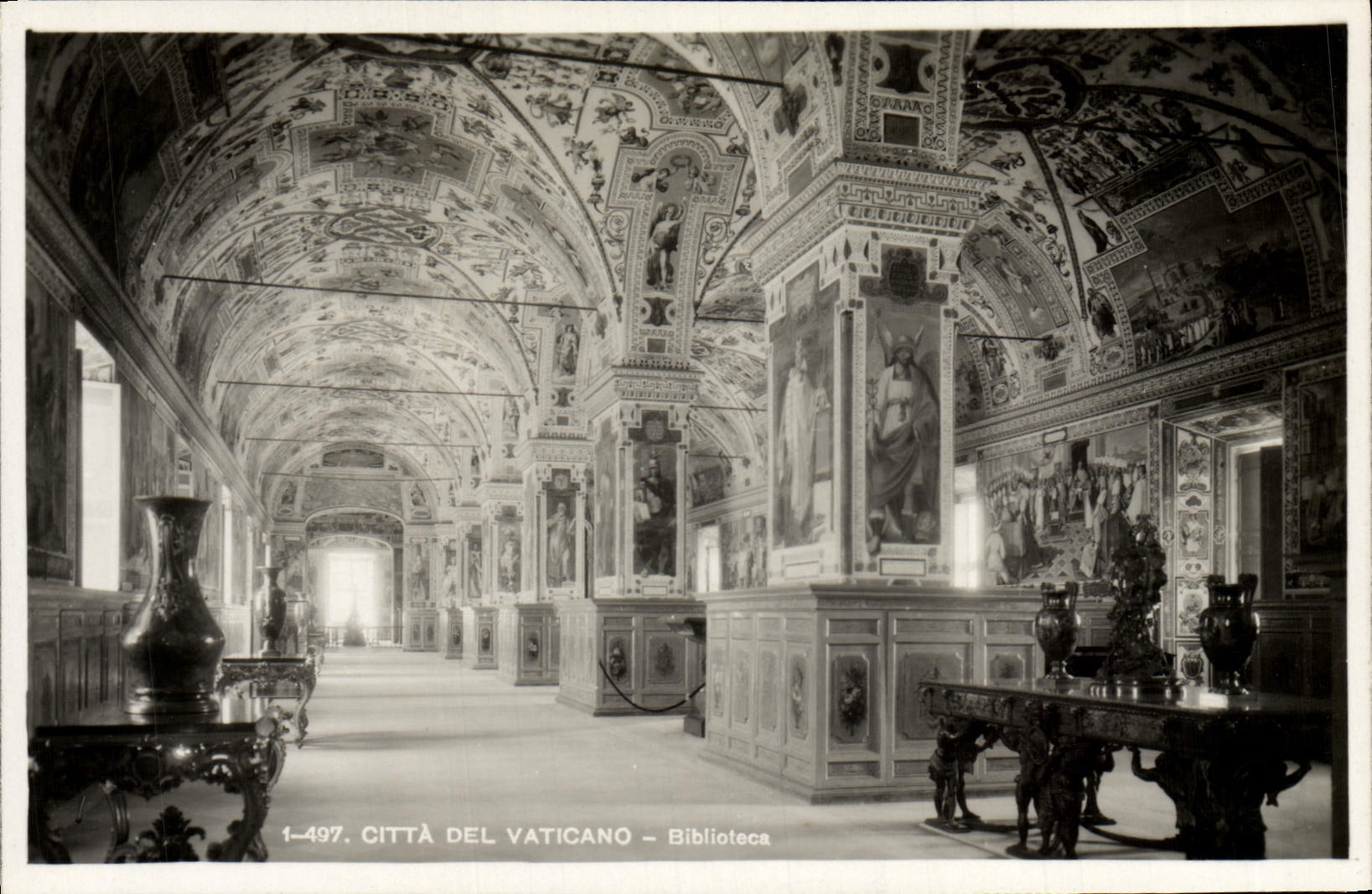 Biblioteca de Citta Del Vaticano Bibliotece de la POSTAL de la VENDIMIA
