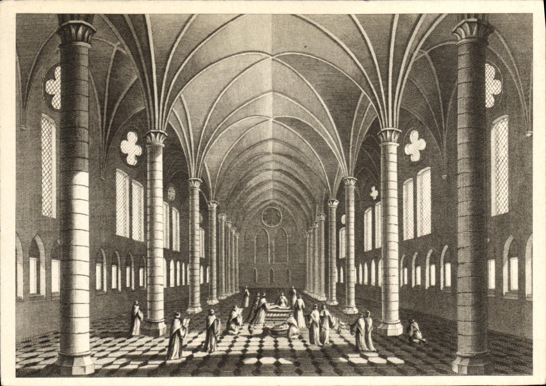 Abadía de la POSTAL de la VENDIMIA de Ourscamp La Chapelle Abbatiaie