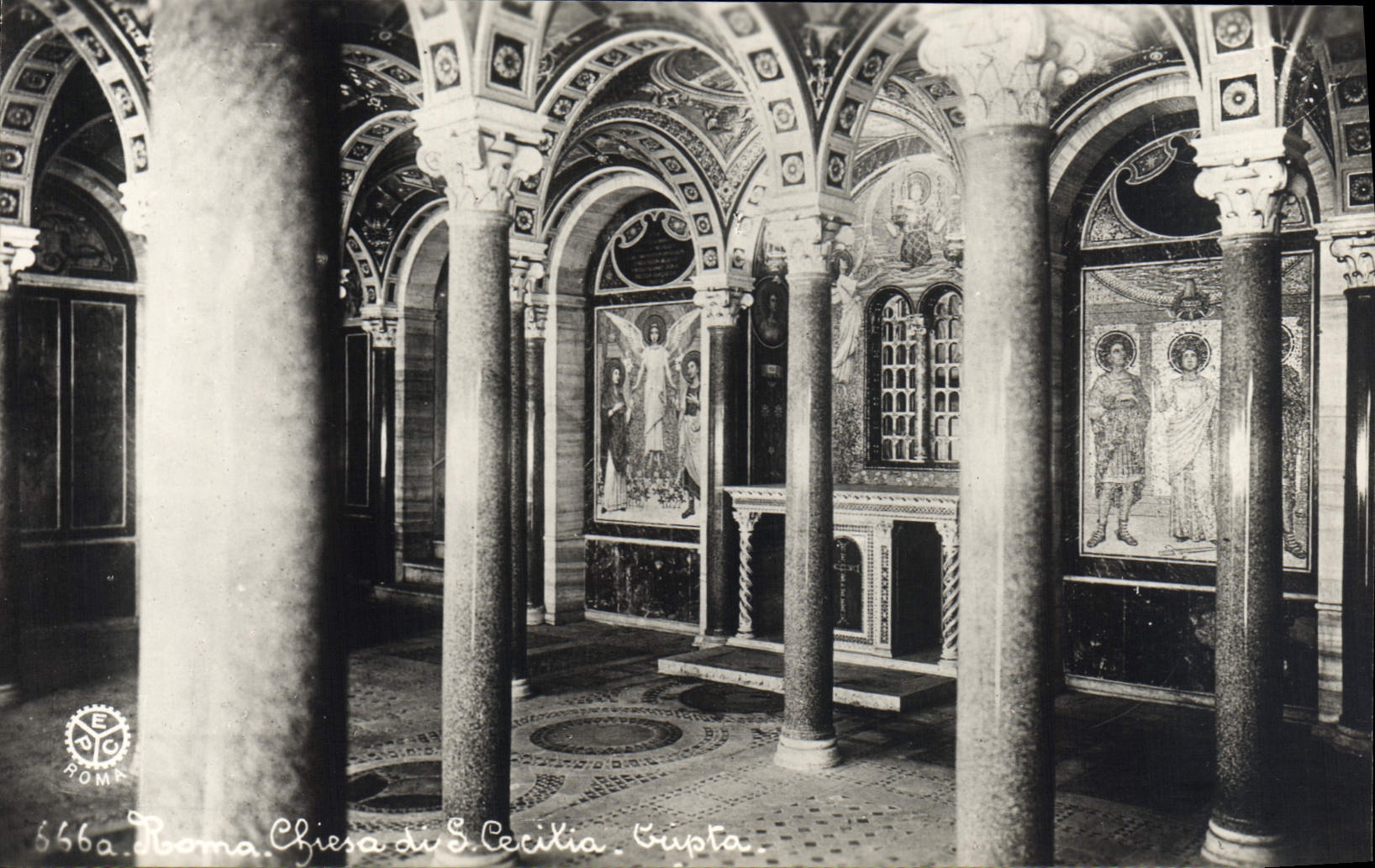 POSTAL Roma Chiesa di S Cecilia Cripta de la VENDIMIA