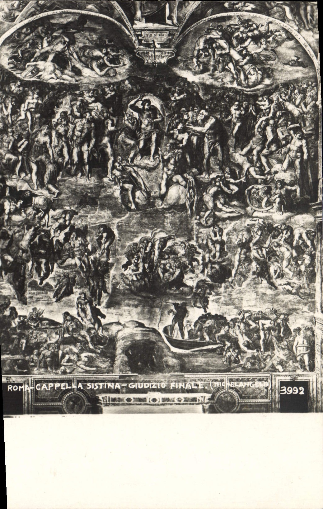 Final de Giudizio Michelangelo del sistina de Roma Cappella de la POSTAL de la VENDIMIA