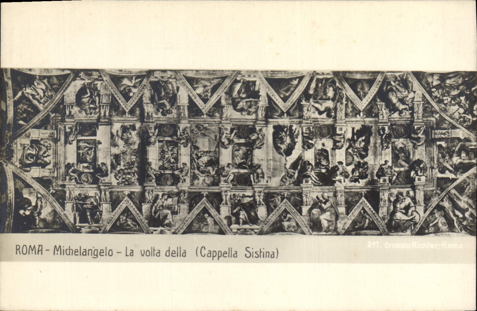 POSTAL Roma Michelangelo Volta Della Cappella Sistina de la VENDIMIA