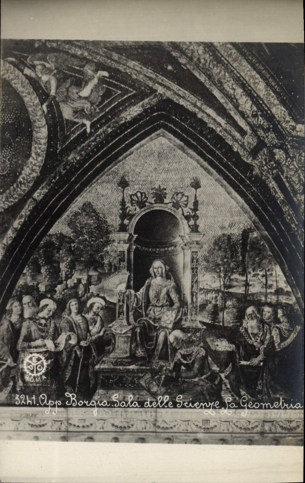 La POSTAL App Borgia de la VENDIMIA saló el delle Scienze el geometrica