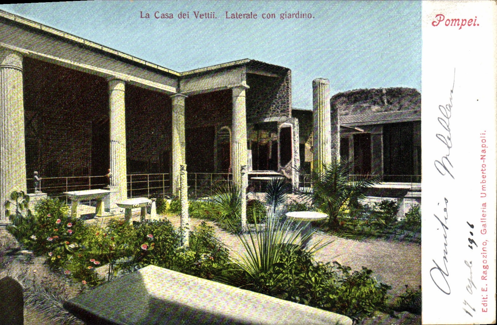 POSTAL Pompeya de la VENDIMIA el giardino lateral del idiota de Veitti del dei de la caja
