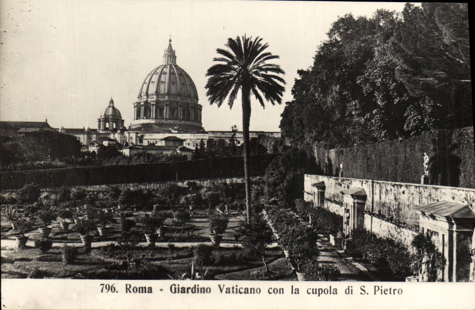 Idiota Cupola di S Pedro de Roma Giardino Vaticano de la POSTAL de la VENDIMIA