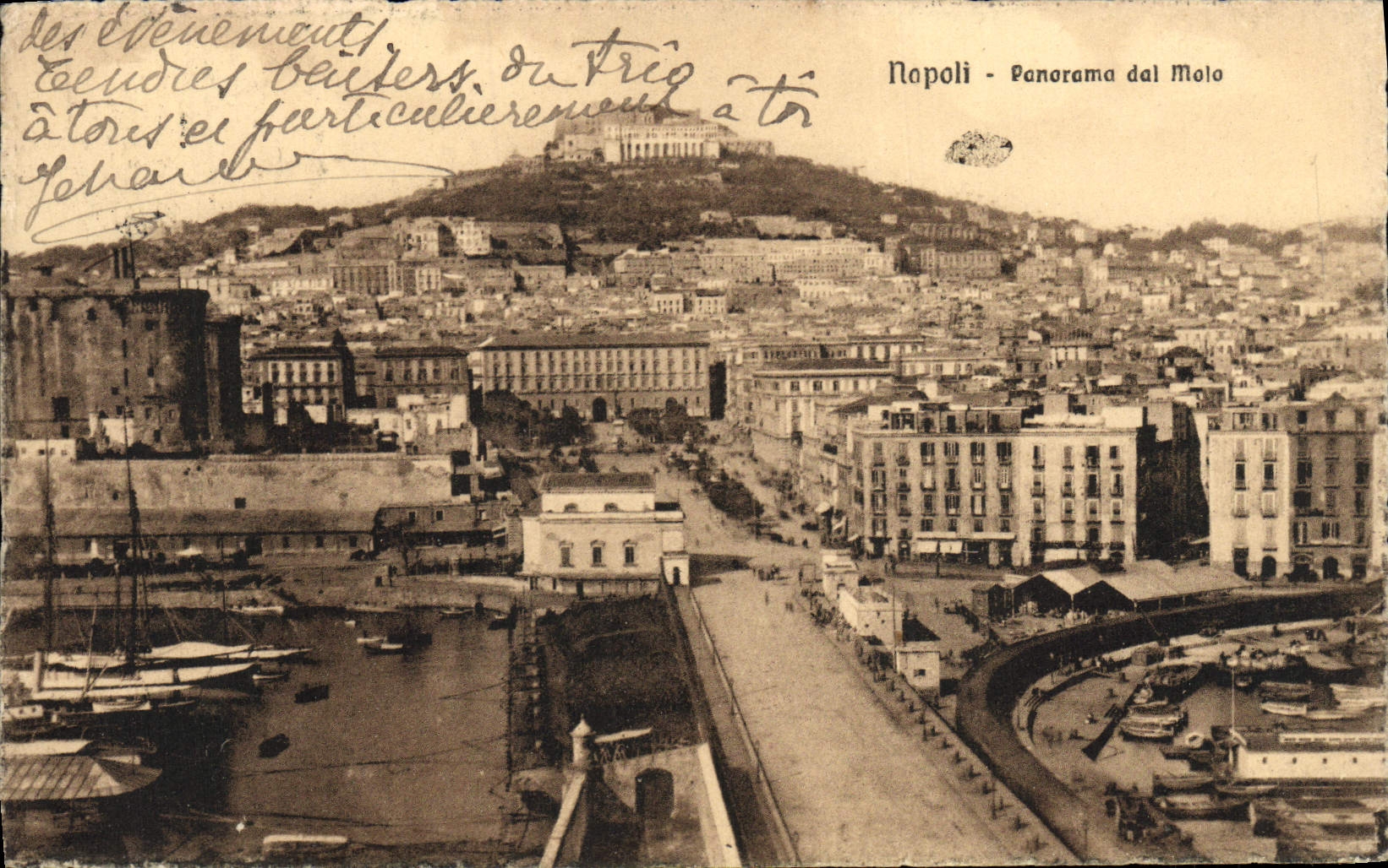 Panorama dal Molo de Napoli de la POSTAL de la VENDIMIA