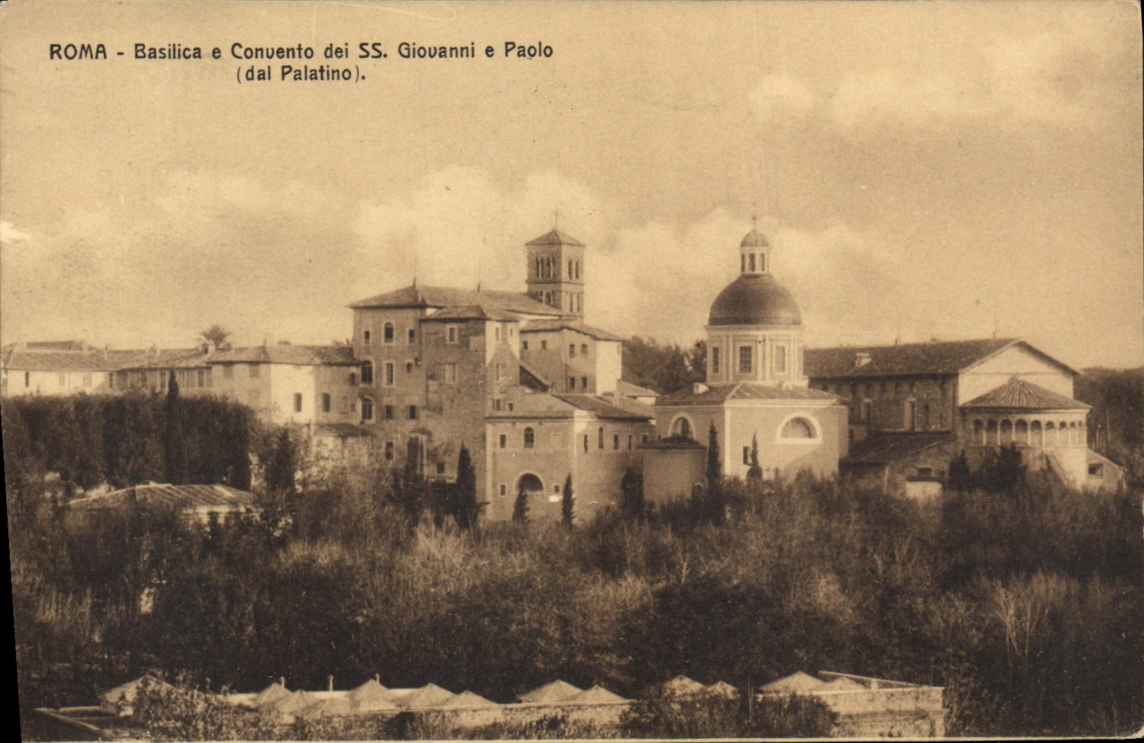 CPA Roma Basilica e Convento dei SS Giovanni e Paolo dai Palatino