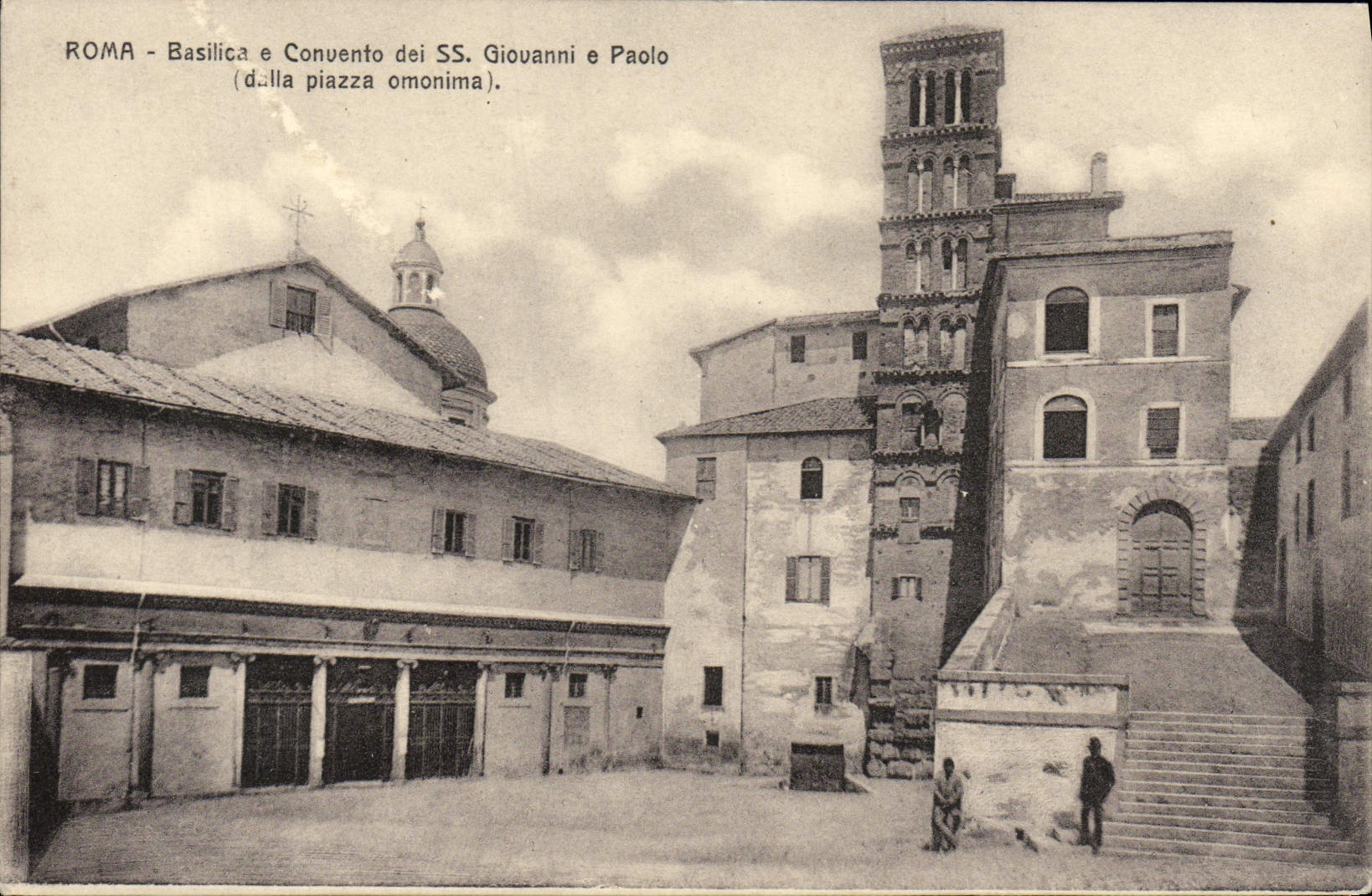 CPA Roma Basilica Convento dei SS Giovanni e Paolo dalla piazza omonina