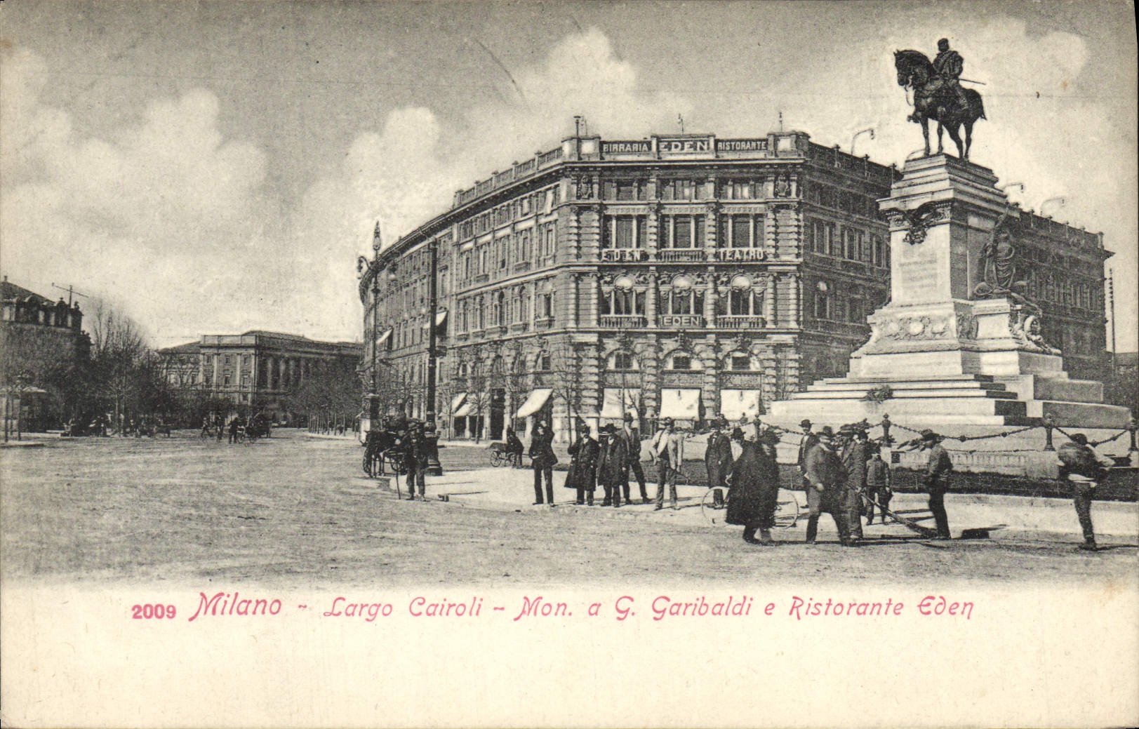 VINTAGE POSTCARD Milano Largo Cairoli My HAS G Garibaldi E Ristorante Eden