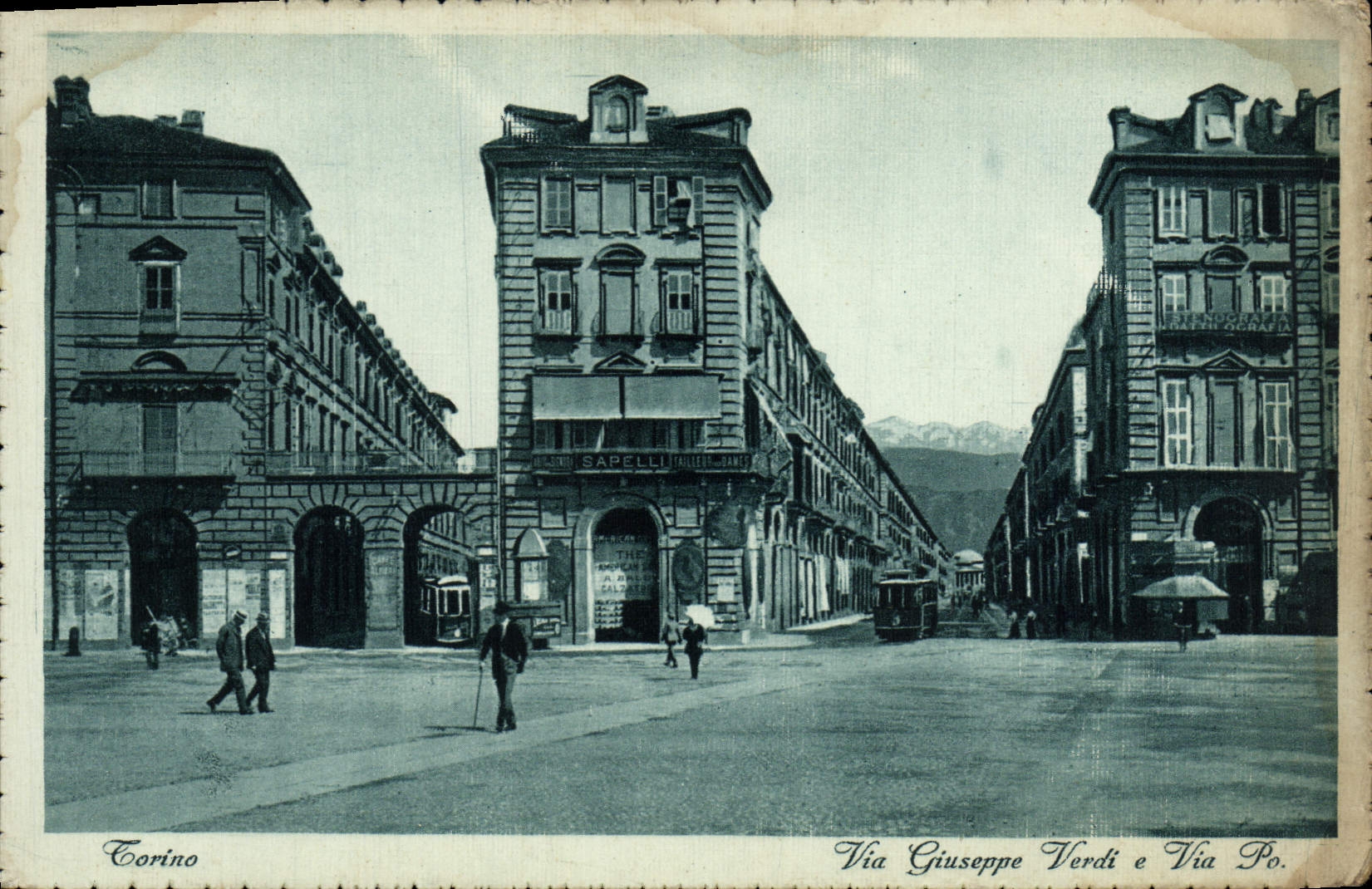 CPA Torino Via Giuseppe Verdi e Via Po