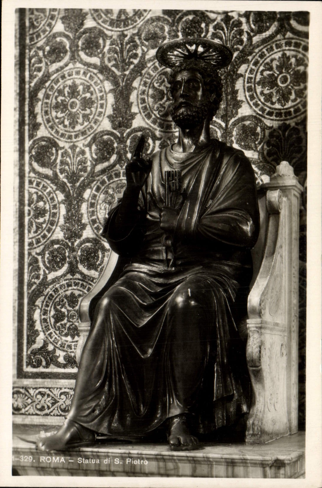 CPA Roma Statua di S Pietro