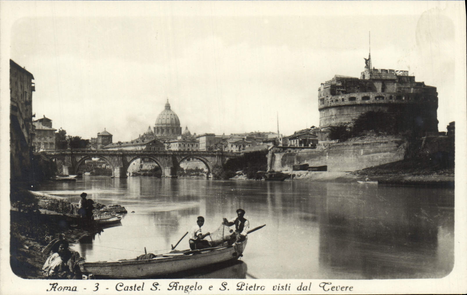 Visita dal Tevere de la casa de señorío de Roma de la POSTAL de la VENDIMIA S Ángel E S Pedro