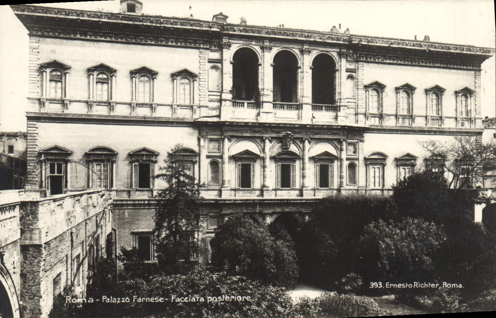 POSTAL Roma Palazzo Farnese Facciata Posteriore de la VENDIMIA