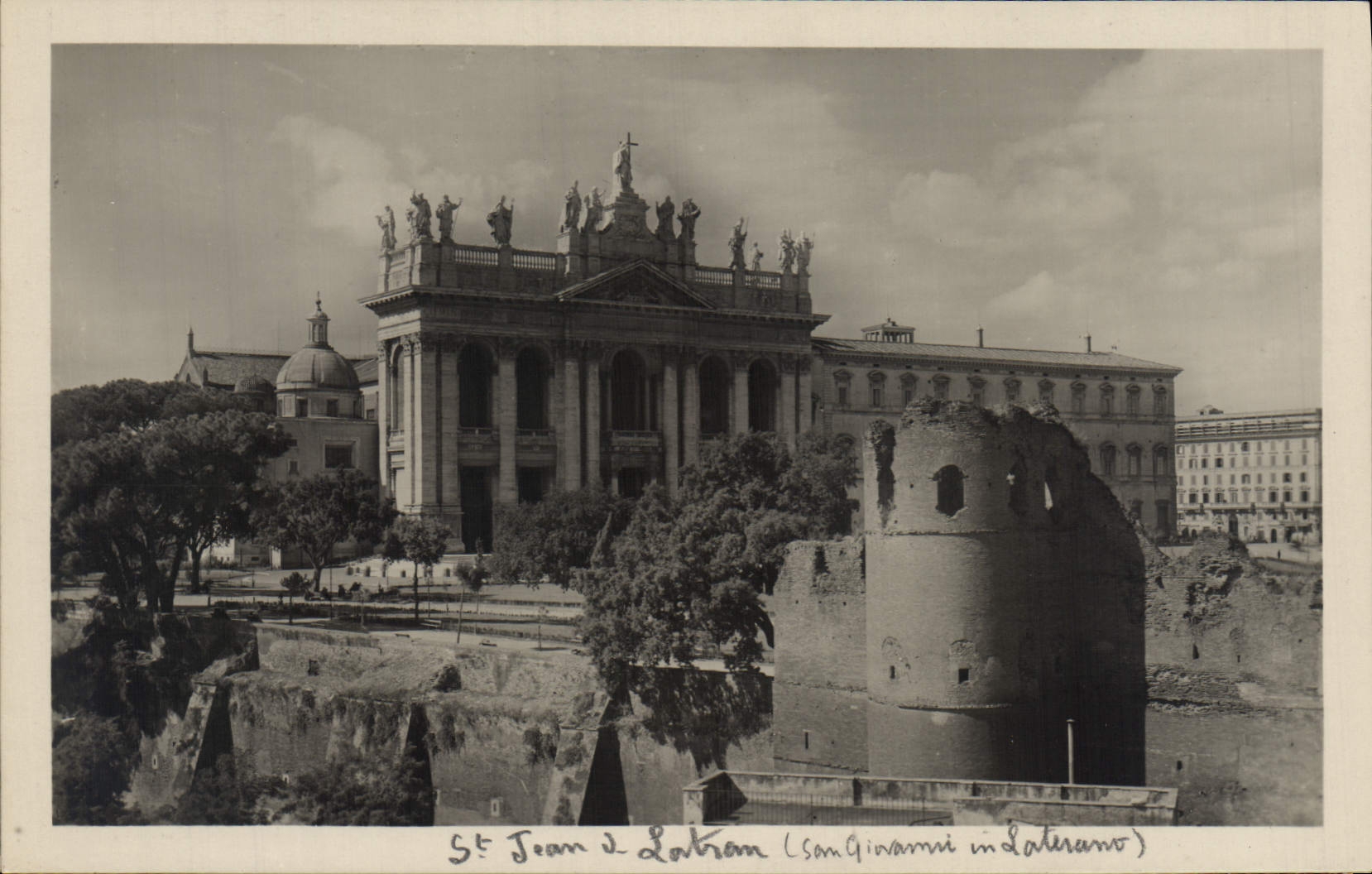POSTAL Roma Basilica di S Juan de la VENDIMIA en Laterano el facciata Galilei