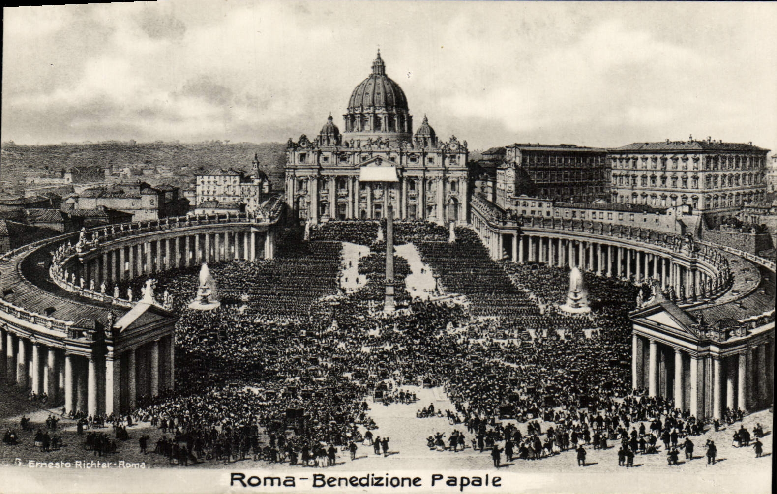 POSTAL Roma Benedizione de la VENDIMIA papal