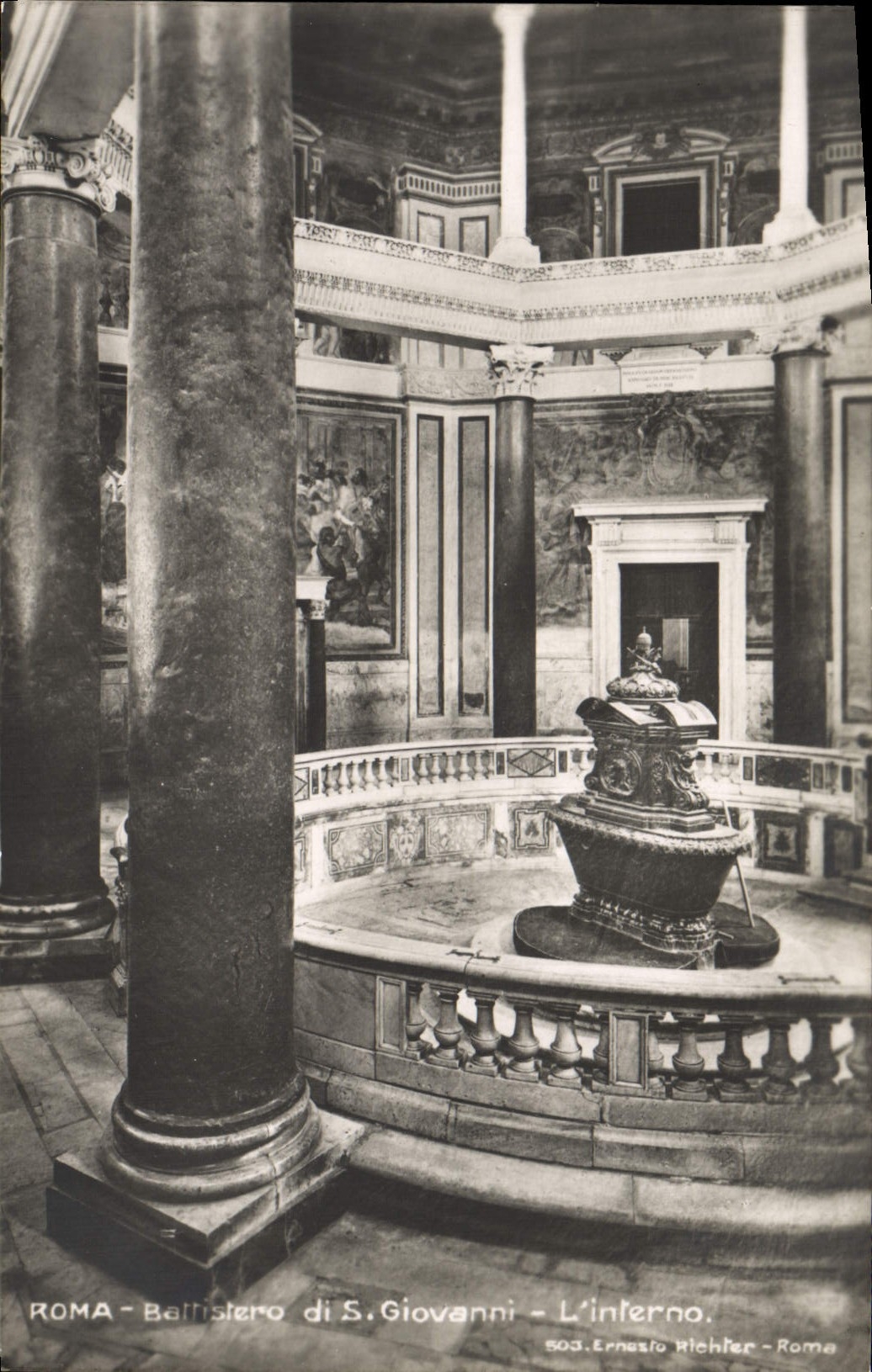 POSTAL Roma Battistero di S Juan de la VENDIMIA el interno