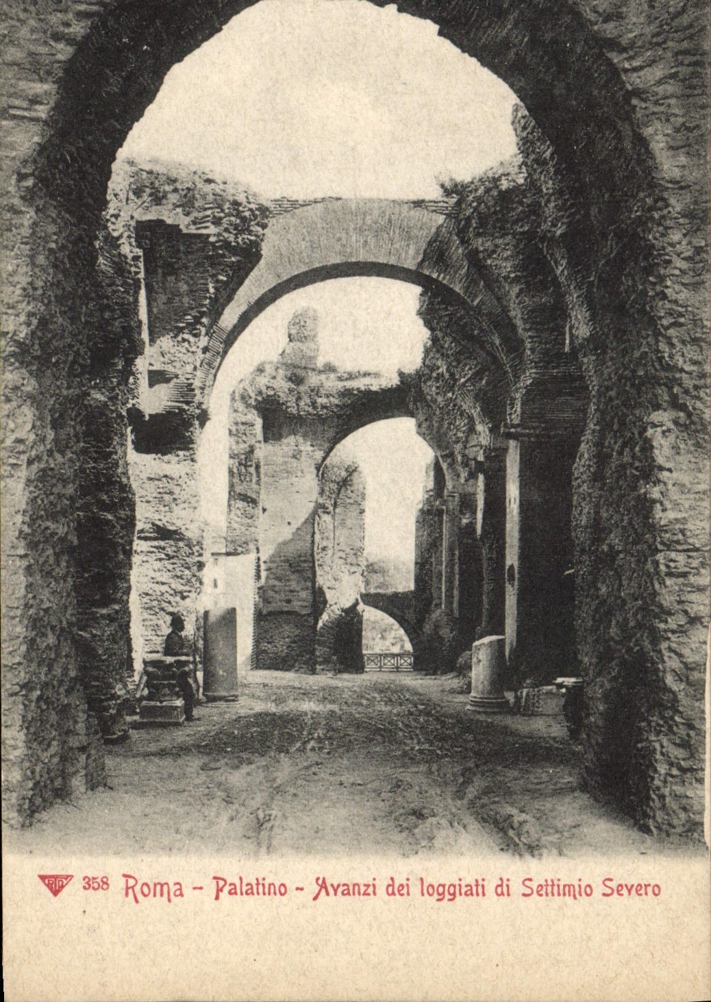 Dei Loggiati di settimio Severo de Roma Platino Avanzi de la POSTAL de la VENDIMIA