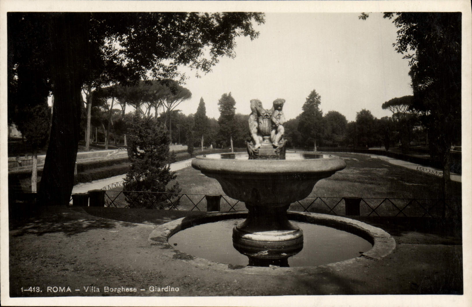 CPA Roma Vllia Borghese Giardino