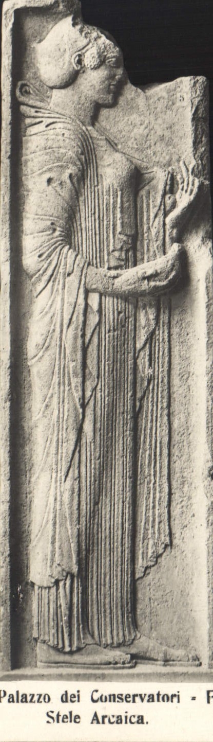 VINTAGE POSTCARD Palazzo dei Conservatori Arcaica Stele