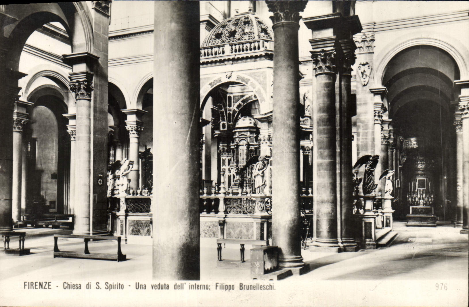 CPA Firenze Chiese di S Spirito Una Veduta dell interno Filippa Brunelleschi