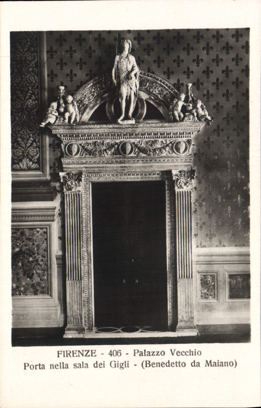 CPA Firenze Palazzo Vecchio Porta Nella Sala dei Gigli Benedetto da Maiano