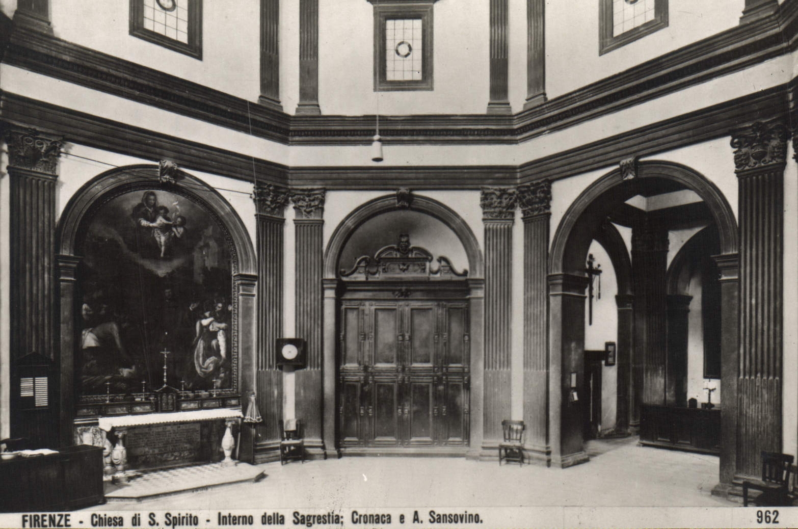 La POSTAL Firenze Chiesa di Spirito Intern Della Sagrestia Cronaca E de la VENDIMIA tiene Sansovino