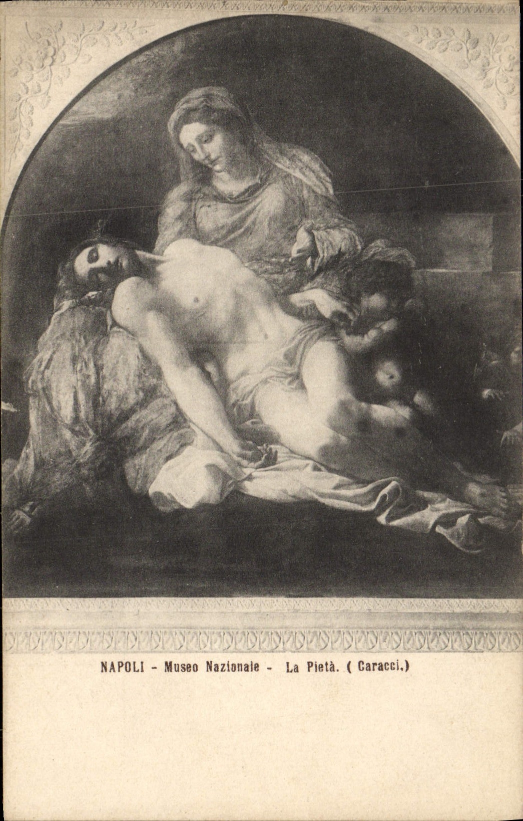 Pieta Caracci de Napoli Museo Nazianale de la POSTAL de la VENDIMIA